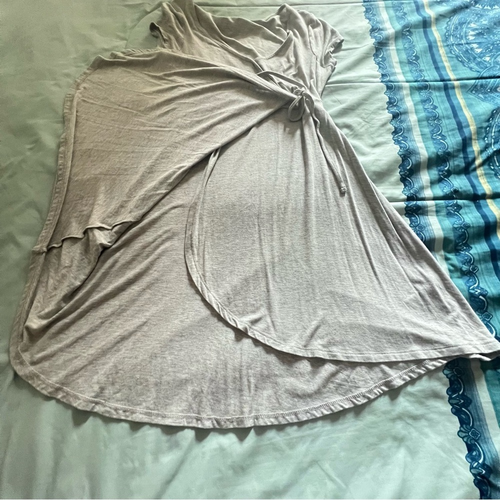Brave Soul Light Gray High Low Wrap Dress - Picture 12 of 13